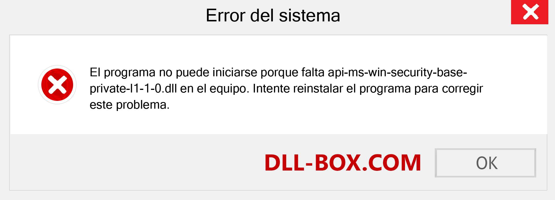 ¿Falta el archivo api-ms-win-security-base-private-l1-1-0.dll ?. Descargar para Windows 7, 8, 10 - Corregir api-ms-win-security-base-private-l1-1-0 dll Missing Error en Windows, fotos, imágenes